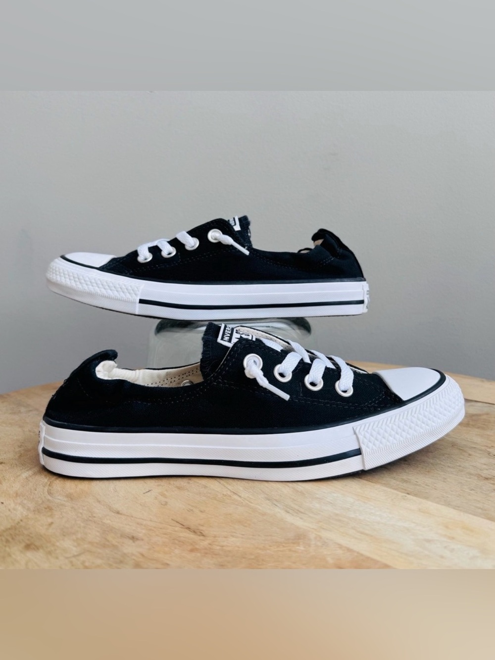 Converse All Star Shoreline Black Size 8 Slip On Canvas Sneakers Women